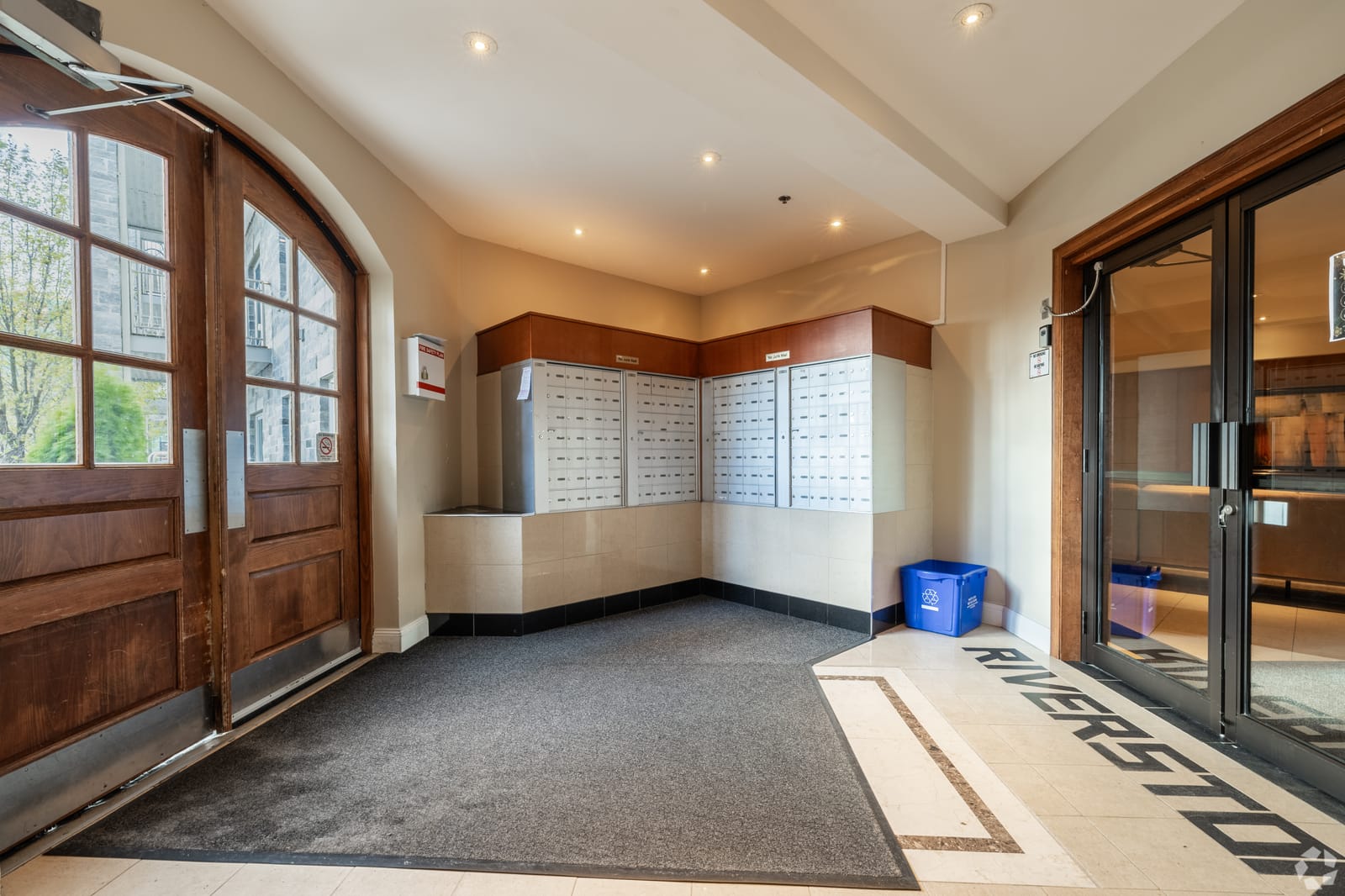 Entrance vestibule and mailroom